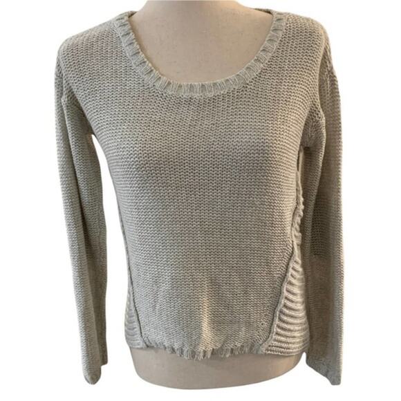 Alya gray round neck sweater with brown elbow patches. Size S‎ - Picture 10 of 11